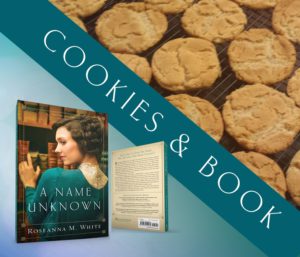 giveaway photo of book and cookies